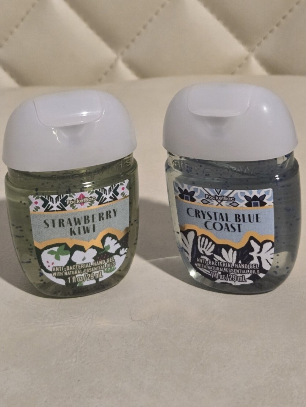 Strawberry Kiwi + Crystal Blue Bath & Body Works PocketBac Hand Sanitizer